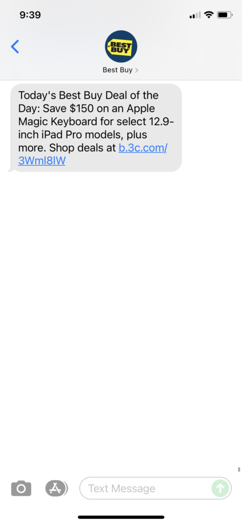Best Buy Text Message Marketing Example - 06.19.2021