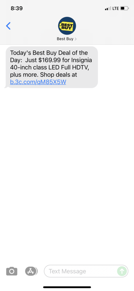 Best Buy Text Message Marketing Example - 06.23.2021