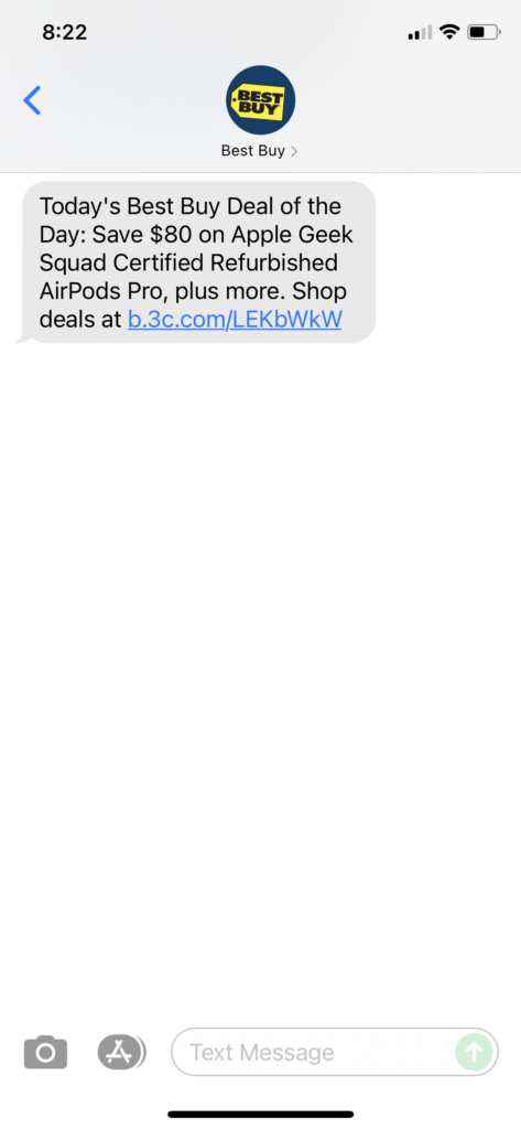Best Buy Text Message Marketing Example - 06.24.2021