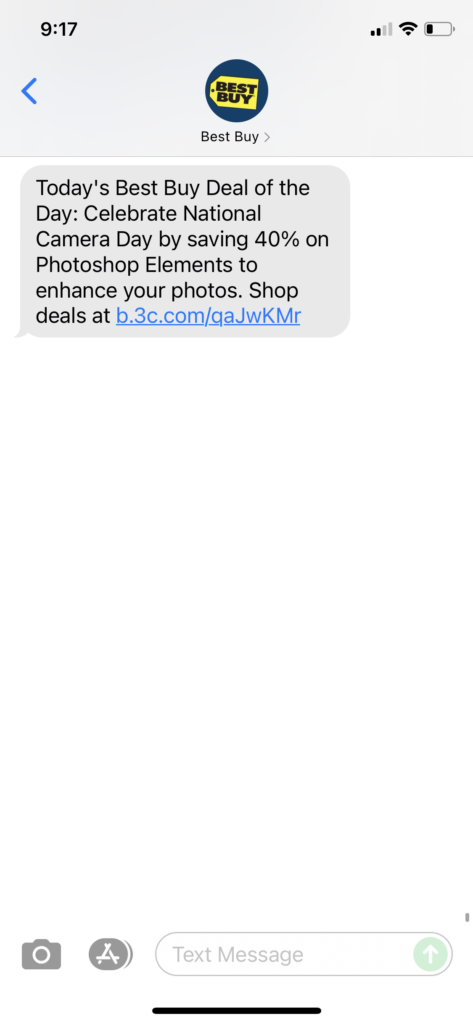 Best Buy Text Message Marketing Example - 06.29.2021