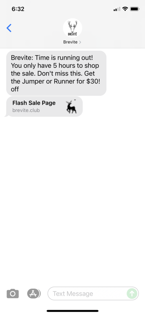 Brevite Text Message Marketing Example - 06.30.2021