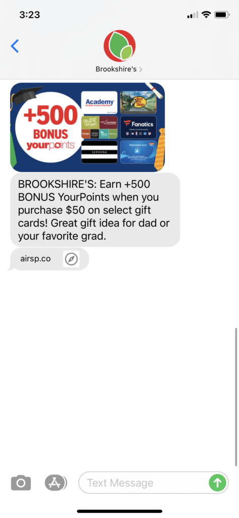 Brookshire Text Message Marketing Example - 06.11.2021