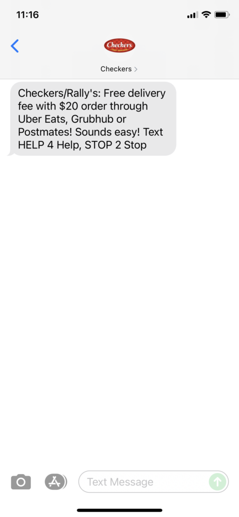 Checkers Text Message Marketing Example - 06.09.2021