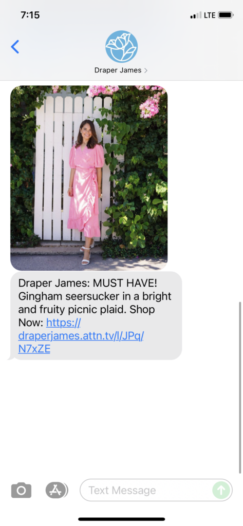 Draper James Text Message Marketing Example - 06.28.2021