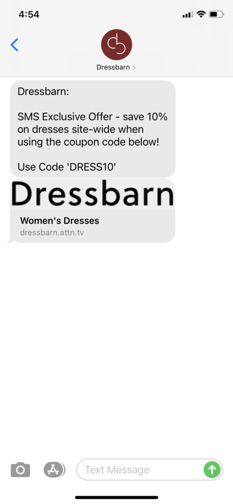 Dressbarn Text Message Marketing Example - 06.02.2021