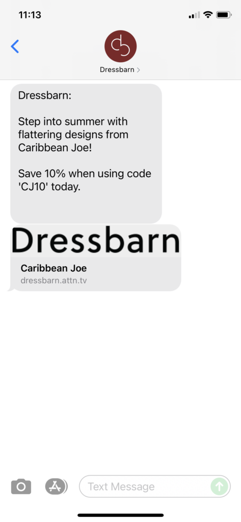 Dressbarn Text Message Marketing Example - 06.09.2021