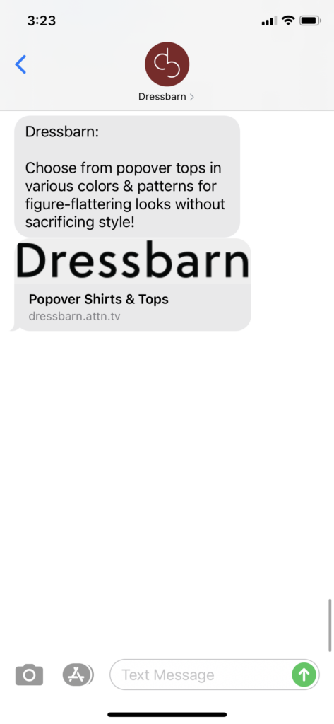 Dressbarn Text Message Marketing Example - 06.11.2021