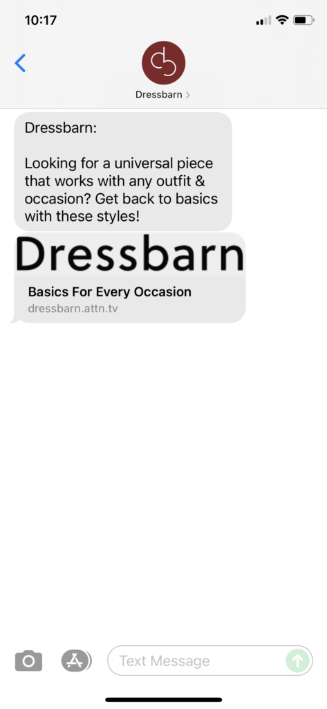 Dressbarn Text Message Marketing Example - 06.15.2021