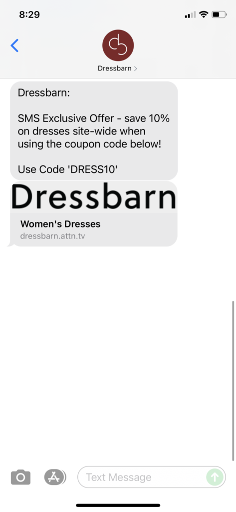 Dressbarn Text Message Marketing Example - 06.23.2021