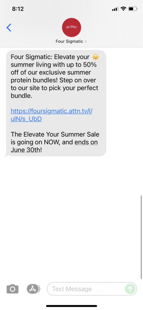Four Sigmatic Text Message Marketing Example - 06.24.2021
