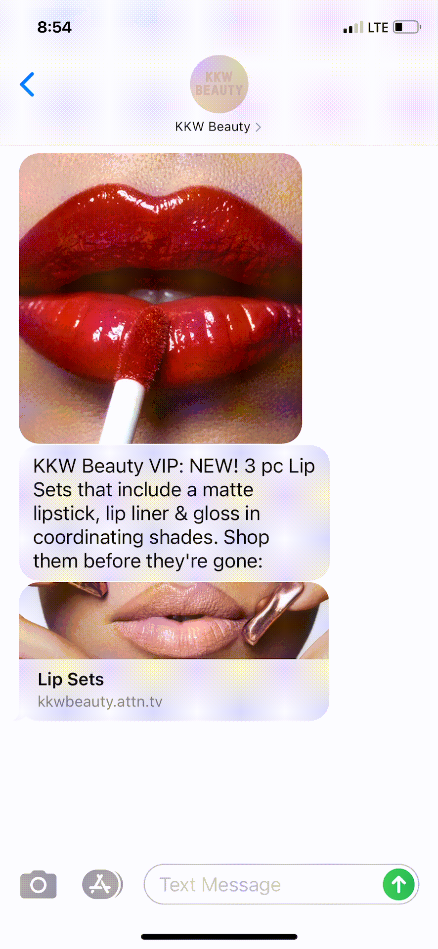 KKW-Beauty-Text-Message-Marketing-Example-03.28.2021