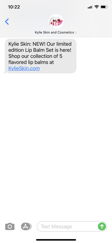 Kylie Skin and Cometics Text Message Marketing Example - 06.02.2021