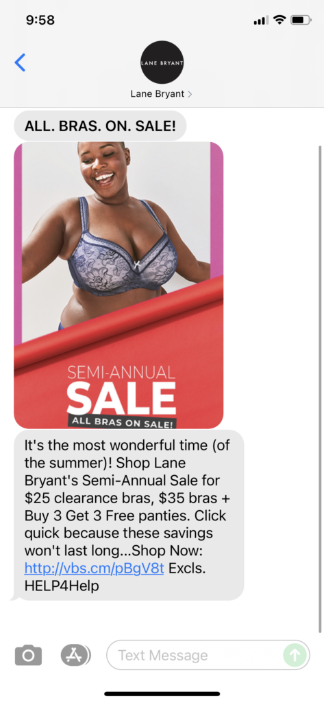 Lane Bryant: Only 2x a year! Bras under $20. SEMI-ANNUAL SALE!