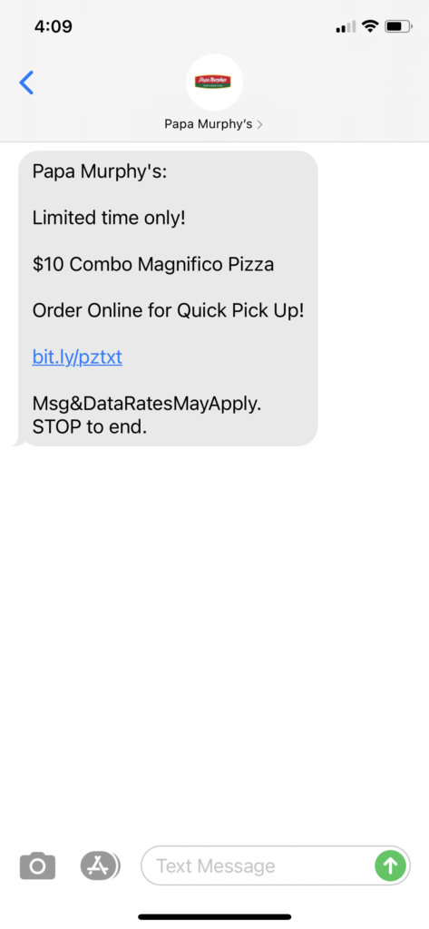 Papa Murphy's Text Message Marketing Example - 06.05.2021