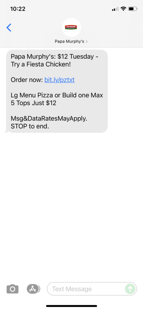 Papa Murphy's Text Message Marketing Example - 06.15.2021