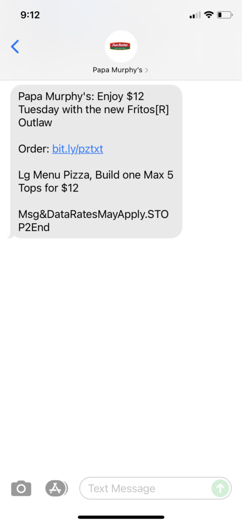 Papa Murphy's Text Message Marketing Example - 06.29.2021