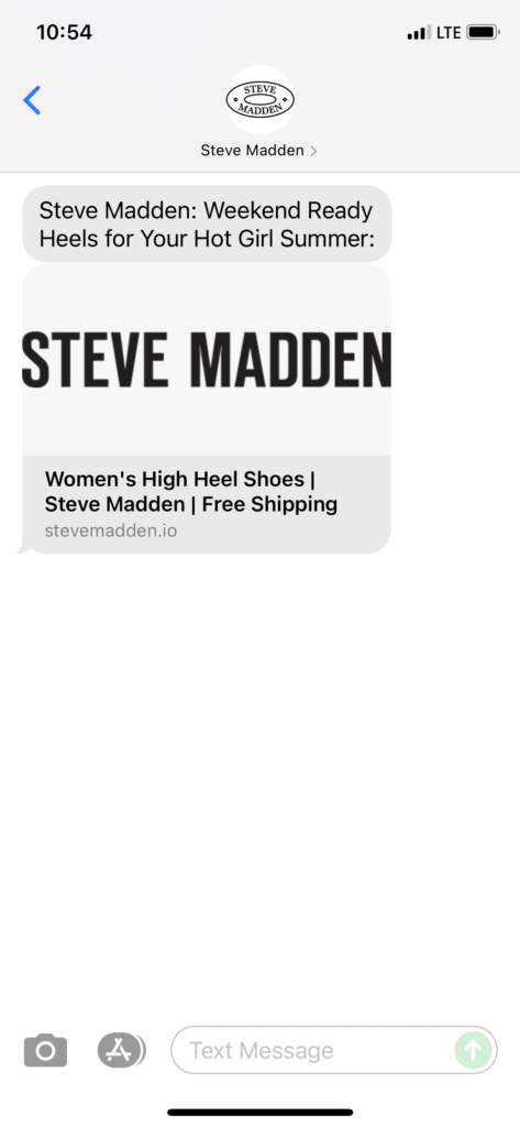 Steve Madden Text Message Marketing Example - 06.11.2021