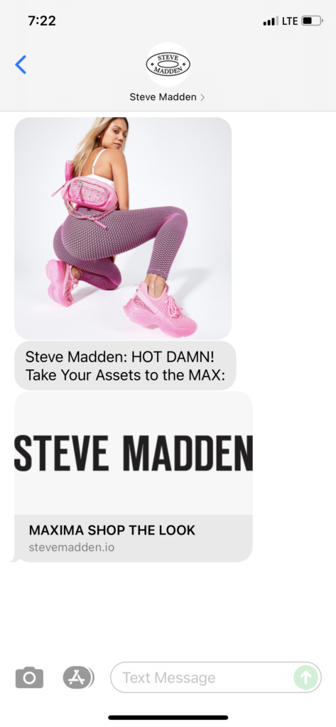 Steve Madden Text Message Marketing Example - 06.14.2021