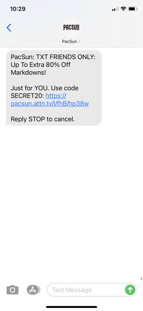 SunPac Text Message Marketing Example - 06.06.2021