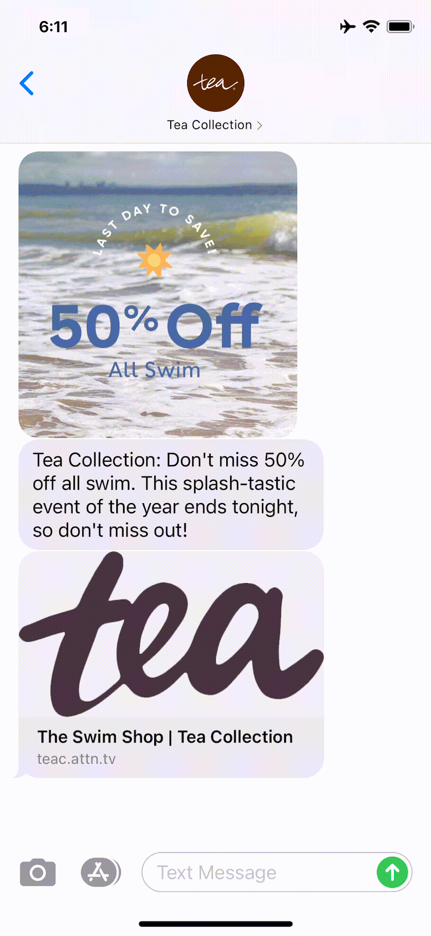Tea-Collection-Text-Message-Marketing-Example-05.23.2021