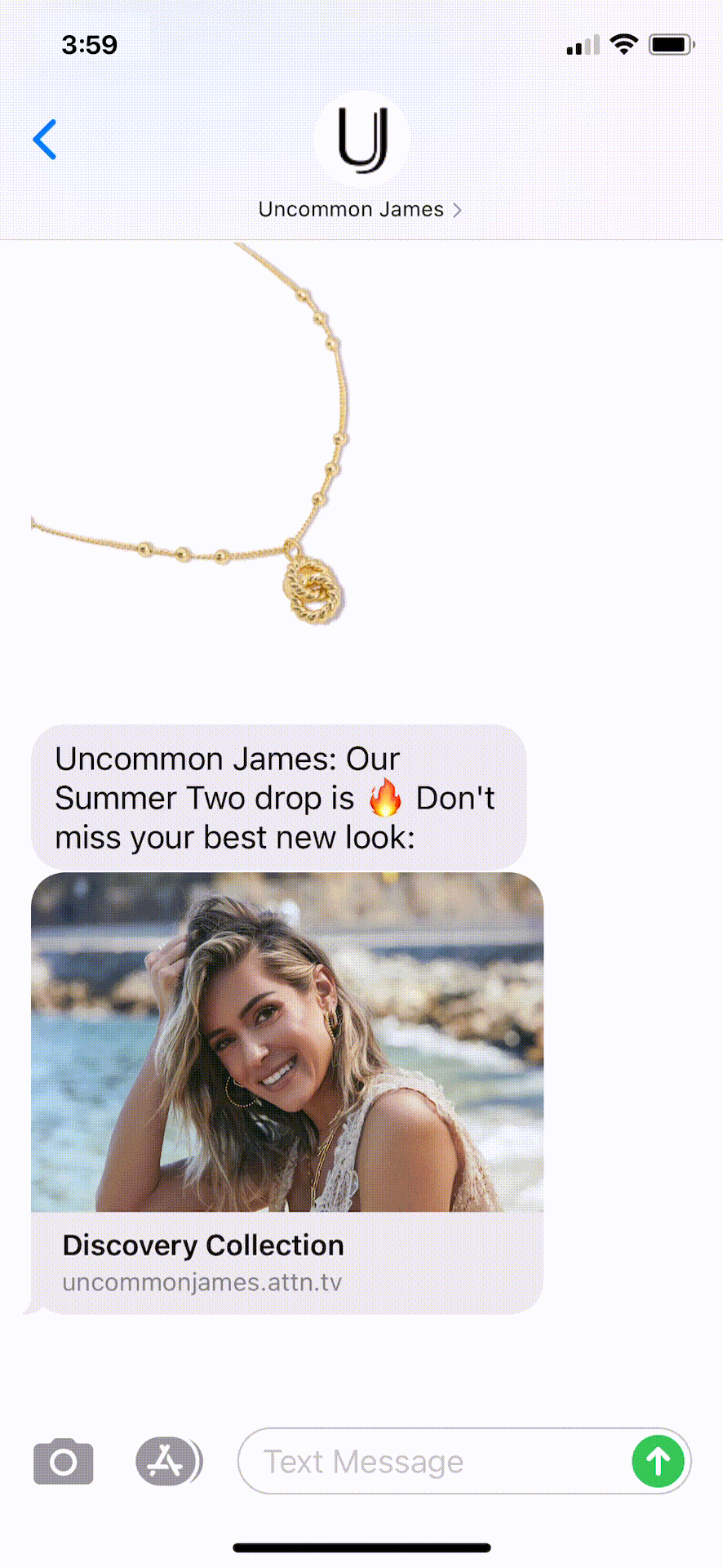 Uncommon-James-Text-Message-Marketing-Example-05.30.2021