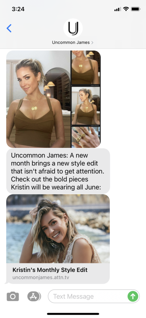 Uncommon James Text Message Marketing Example - 06.01.2021