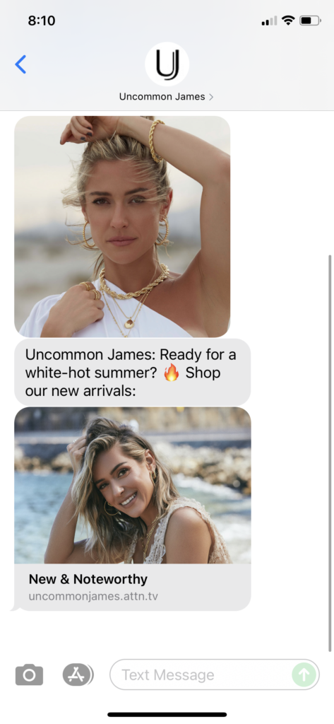 Uncommon James Text Message Marketing Example - 06.24.2021