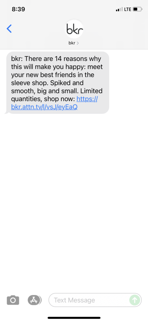 bkr Text Message Marketing Example - 06.23.2021