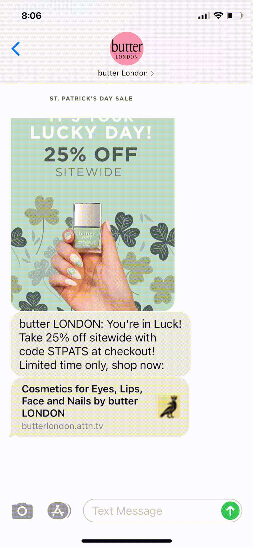 butter-London-Text-Message-Marketing-Example-03.15.2021