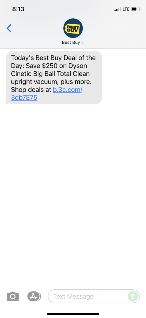 Best Buy Text Message Marketing Example - 06.26.2021