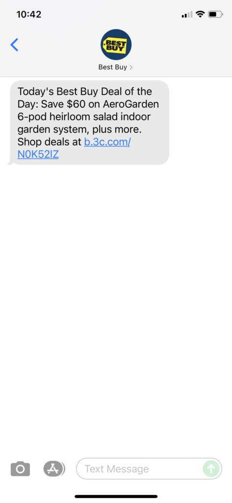 Best Buy Text Message Marketing Example - 07.10.2021