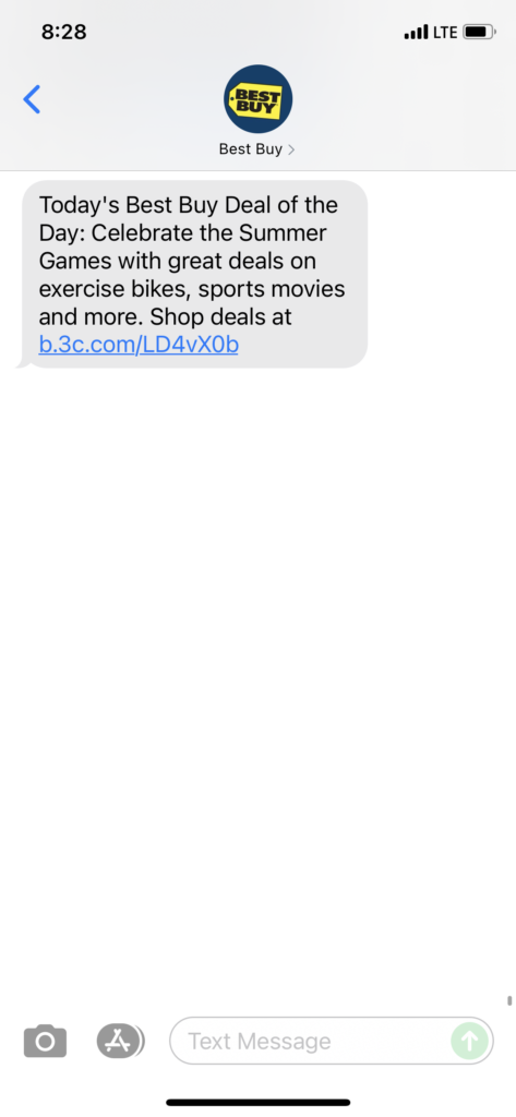 Best Buy Text Message Marketing Example - 07.18.2021