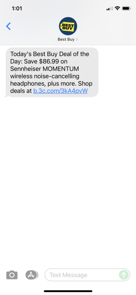 Best Buy Text Message Marketing Example - 07.20.2021