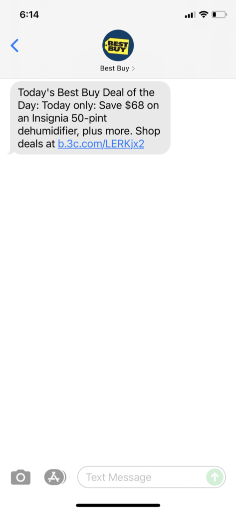 Best Buy Text Message Marketing Example - 07.22.2021