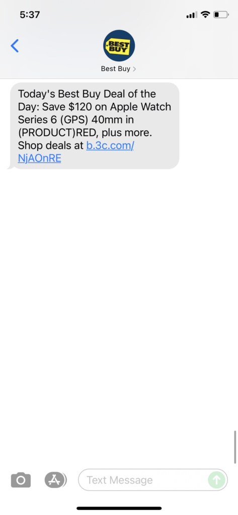 Best Buy Text Message Marketing Example - 07.24.2021