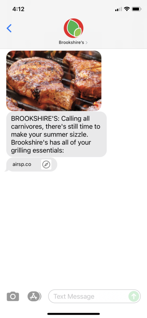 Brookshire's Text Message Marketing Example - 07.28.2021