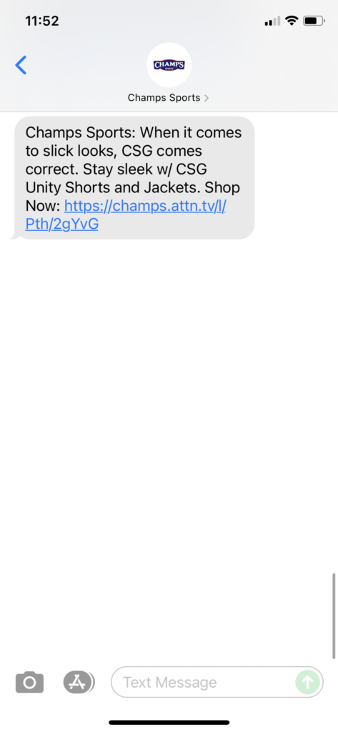 Champs Text Message Marketing Example - 07.18.2021