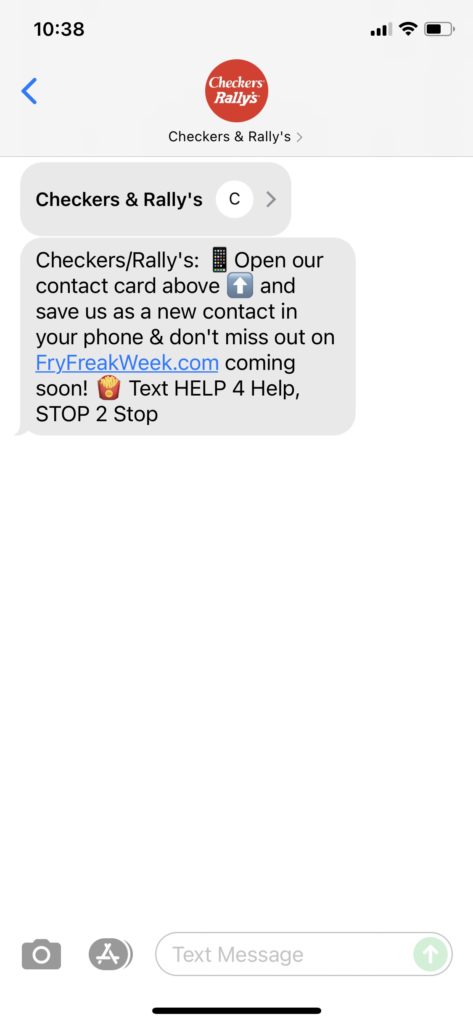 Checkers Text Message Marketing Example - 07.10.2021