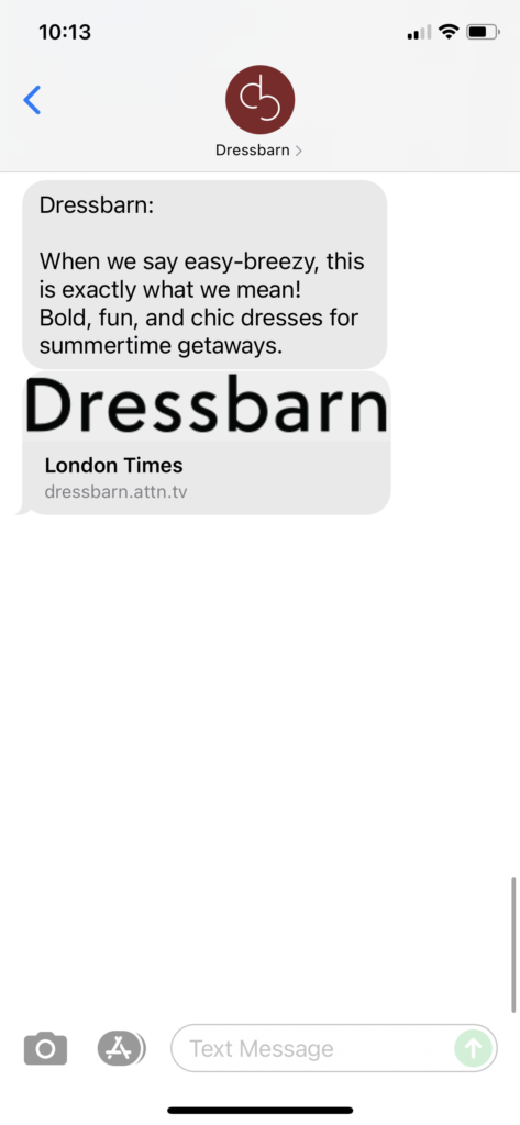 Dressbarn Text Message Marketing Example - 07.12.2021