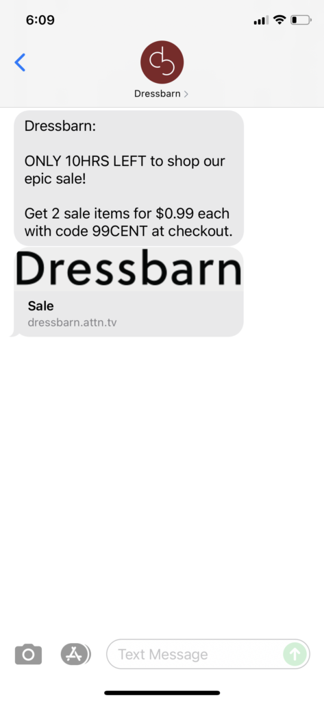 Dressbarn Text Message Marketing Example - 07.22.2021