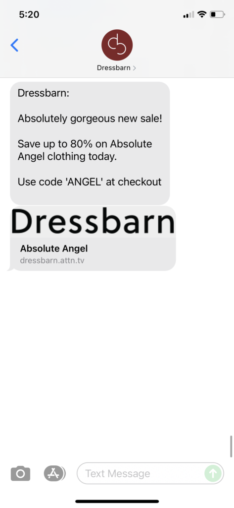 Dressbarn Text Message Marketing Example - 07.25.2021