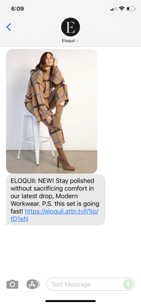 Eloquii Text Message Marketing Example - 07.22.2021