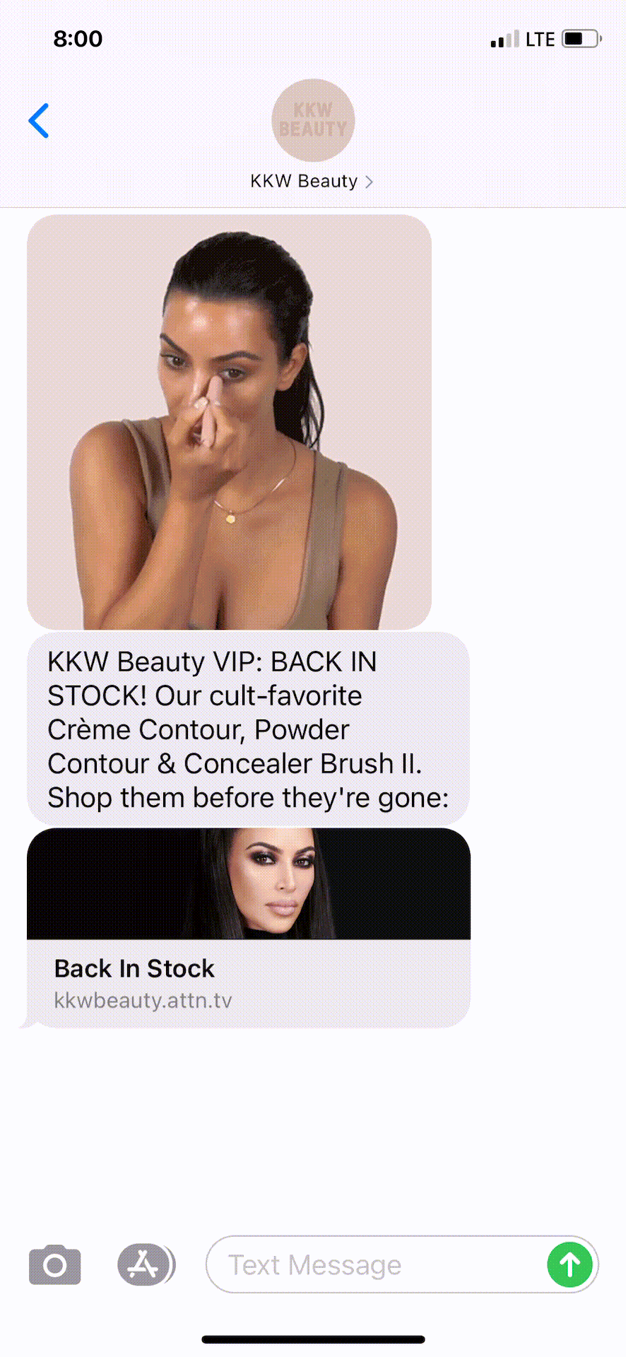 KKW-Beauty-Text-Message-Marketing-Example-04.09.2021-