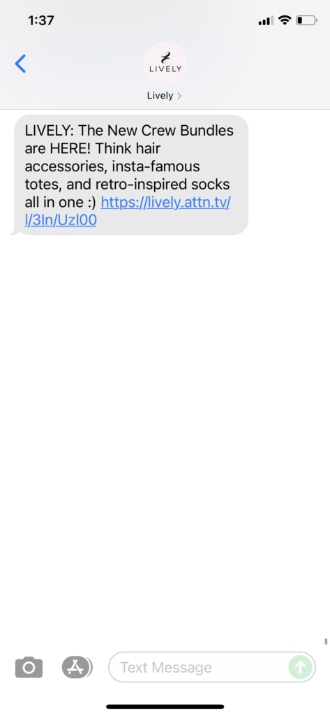 Lively Text Message Marketing Example - 07.03.2021