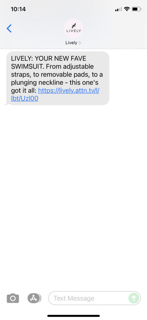 Lively Text Message Marketing Example - 07.12.2021