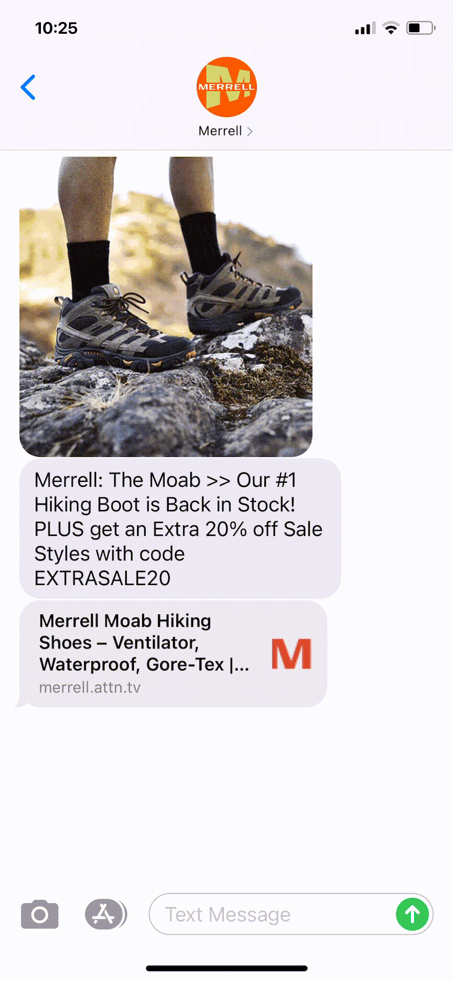 Merrell-Text-Message-Marketing-Example-04.29.2021