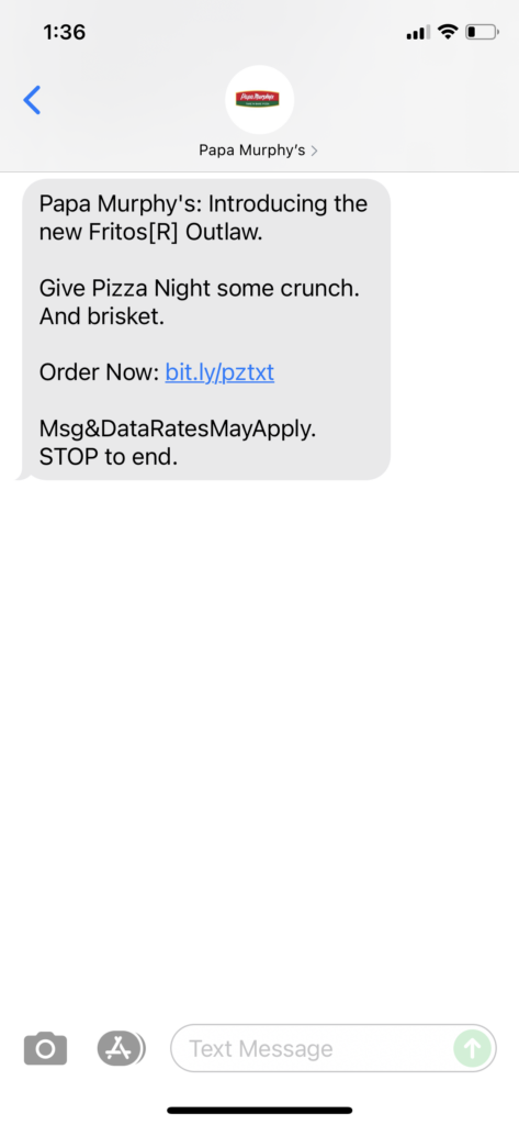 Papa Murphy's Text Message Marketing Example - 07.03.2021
