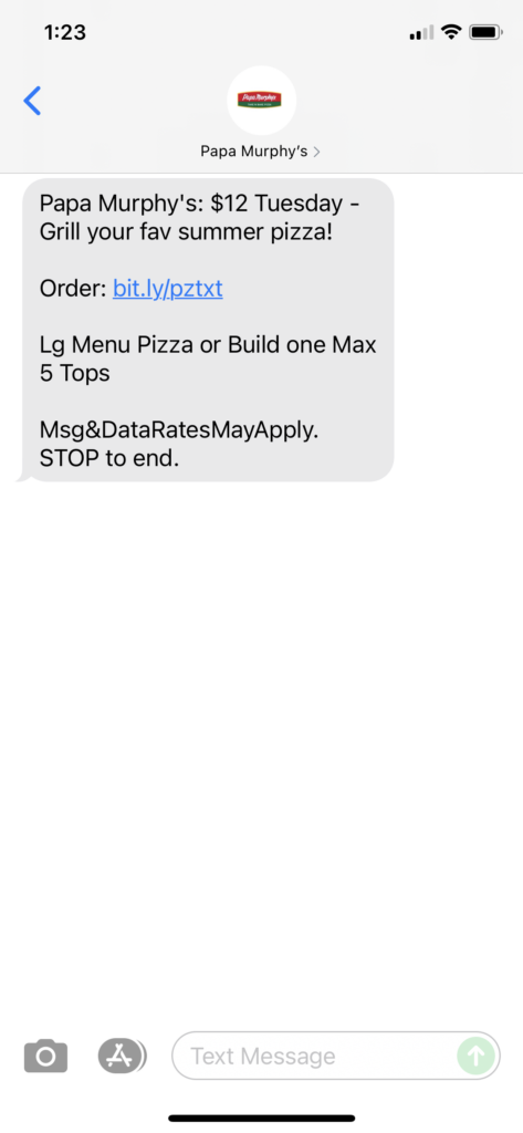 Papa Murphy's Text Message Marketing Example - 07.20.2021