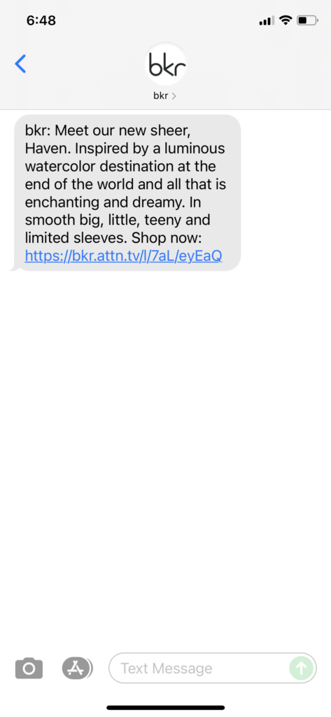 bkr Text Message Marketing Example - 07.07.2021