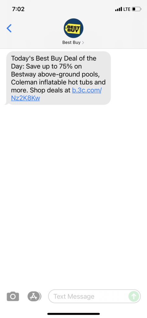Best Buy Text Message Marketing Example - 08.04.2021
